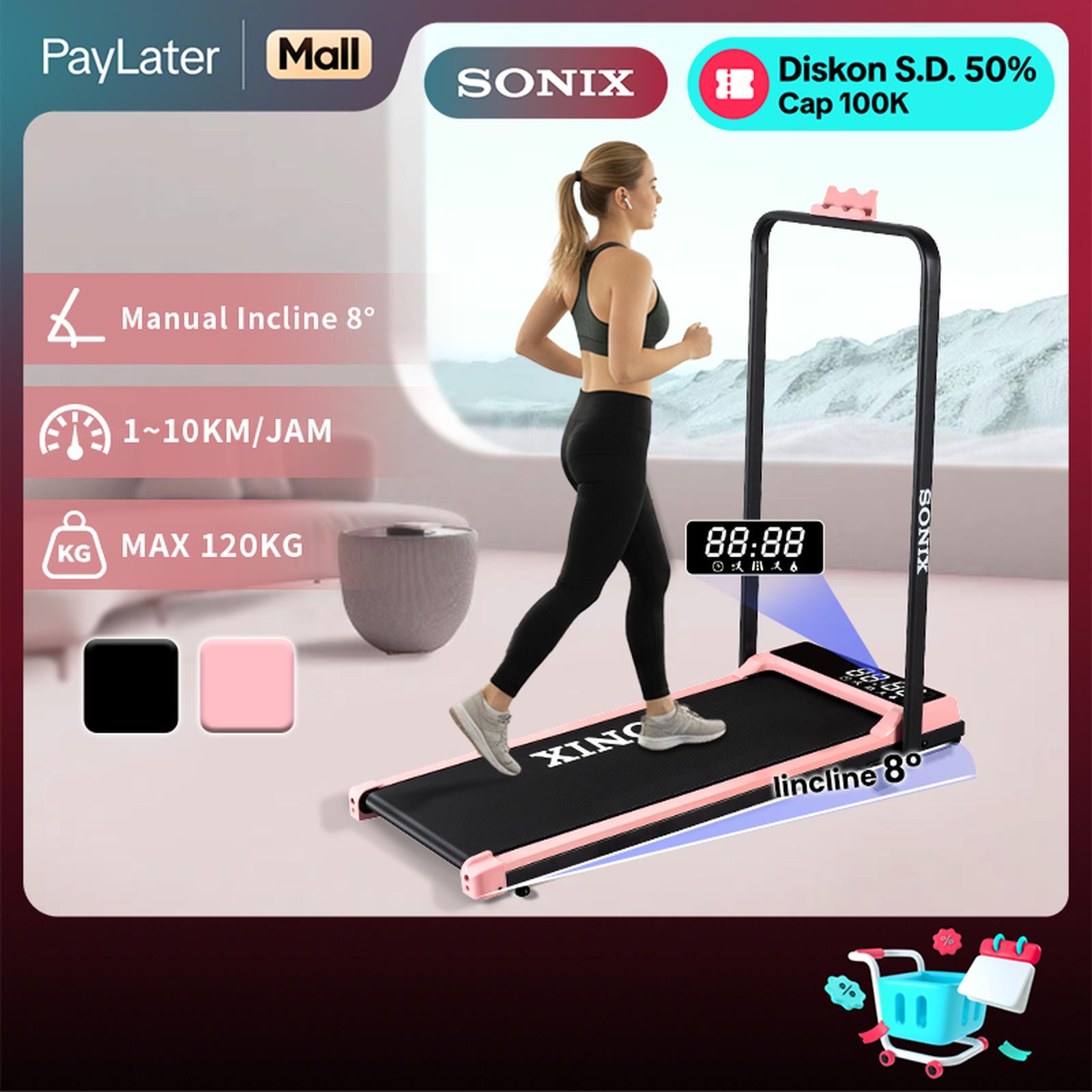 Sonix Lite Treadmill Lipat Incline 8 Derajat Walking Pad Alat Lari Low Watt — Olahraga