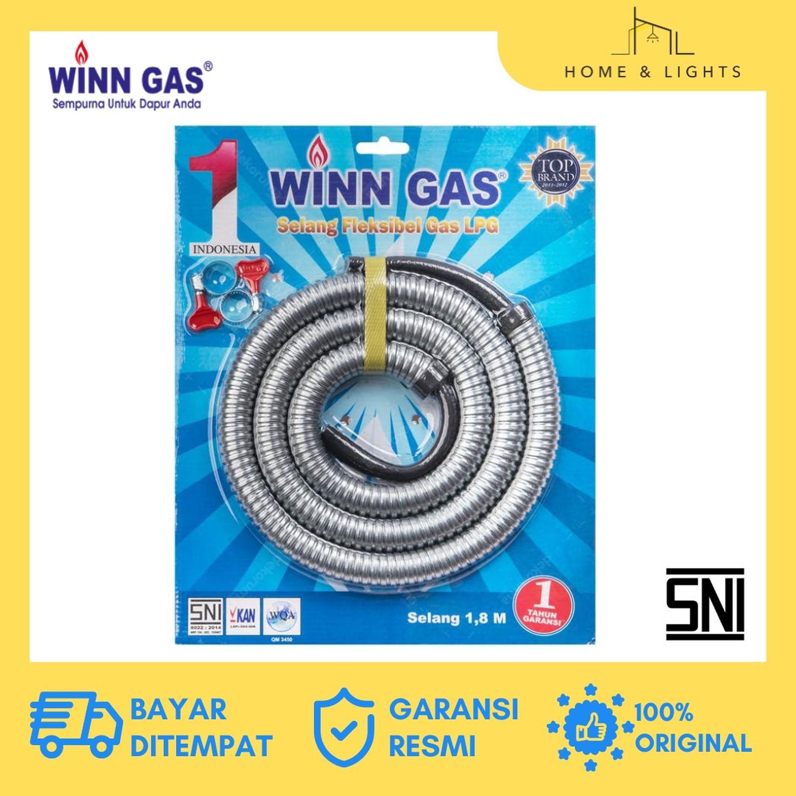 Selang Gas Flexible WINN GAS Panjang 1,8 Meter untuk Kompor — Dapur