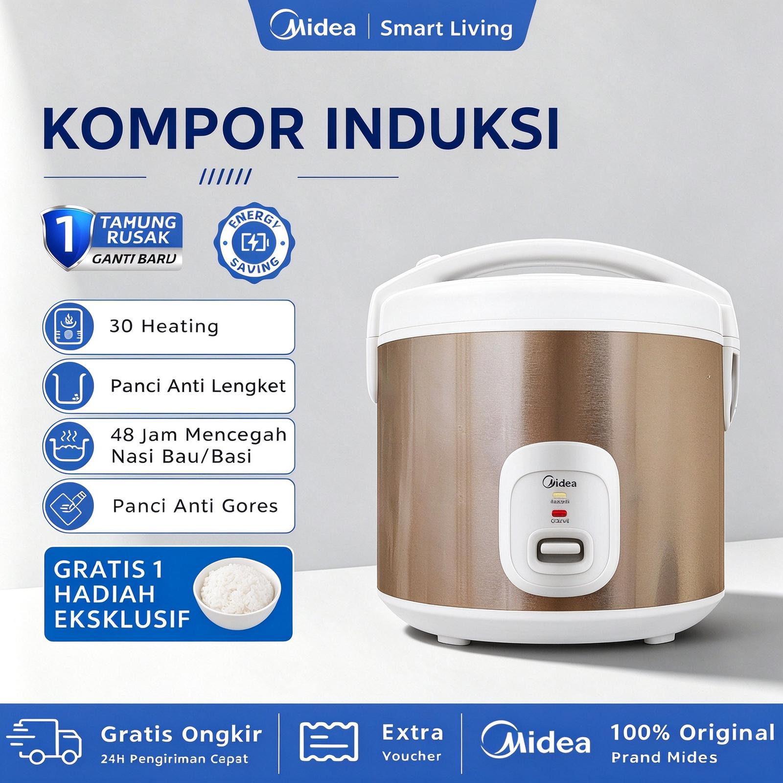 Rice Cooker Midea MB-YJ5030ID 1.8L Magic Com Digital 4 Warna — Elektronik