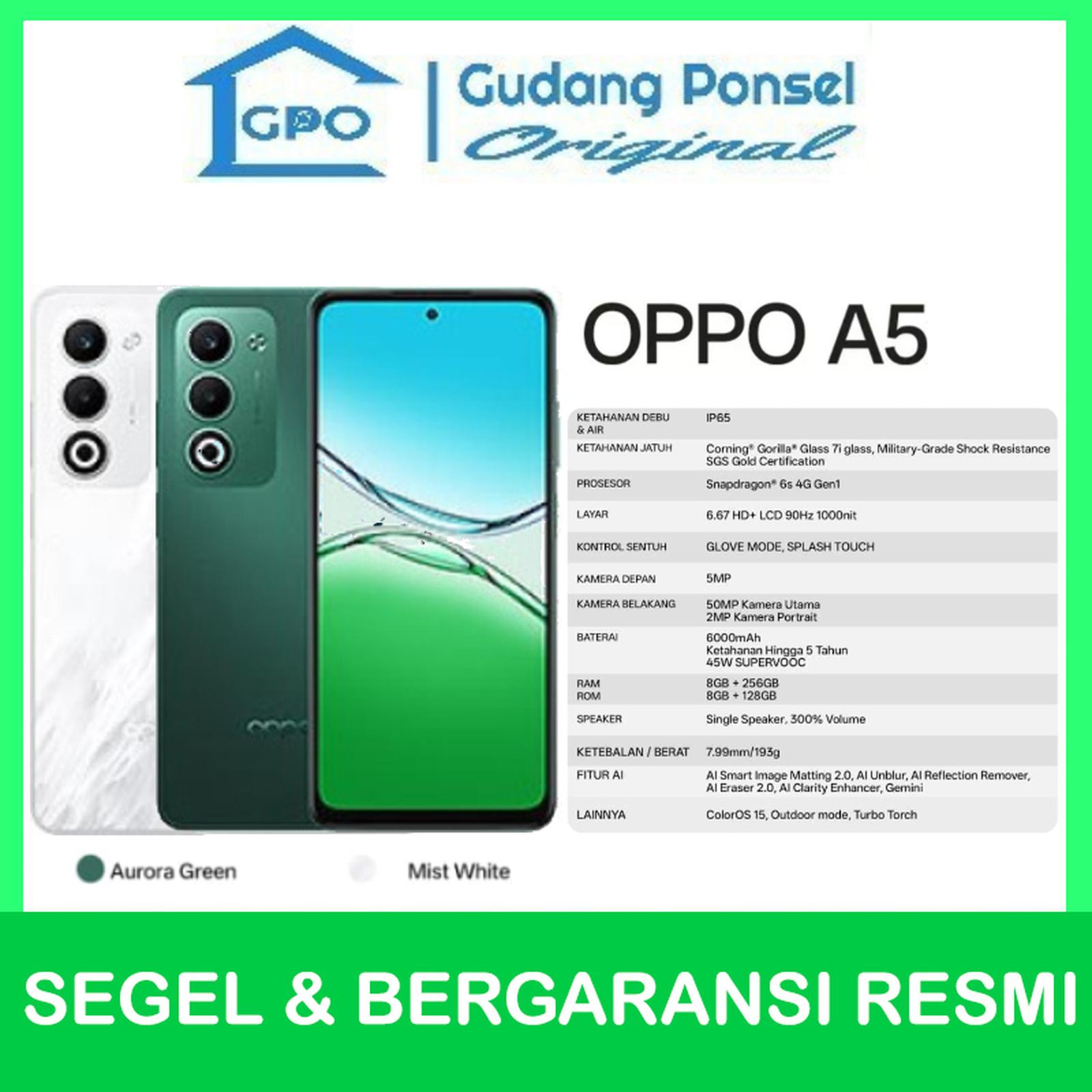 OPPO A5 8/128GB Mist White Baru Segel Garansi Resmi — Handphone & Tablet