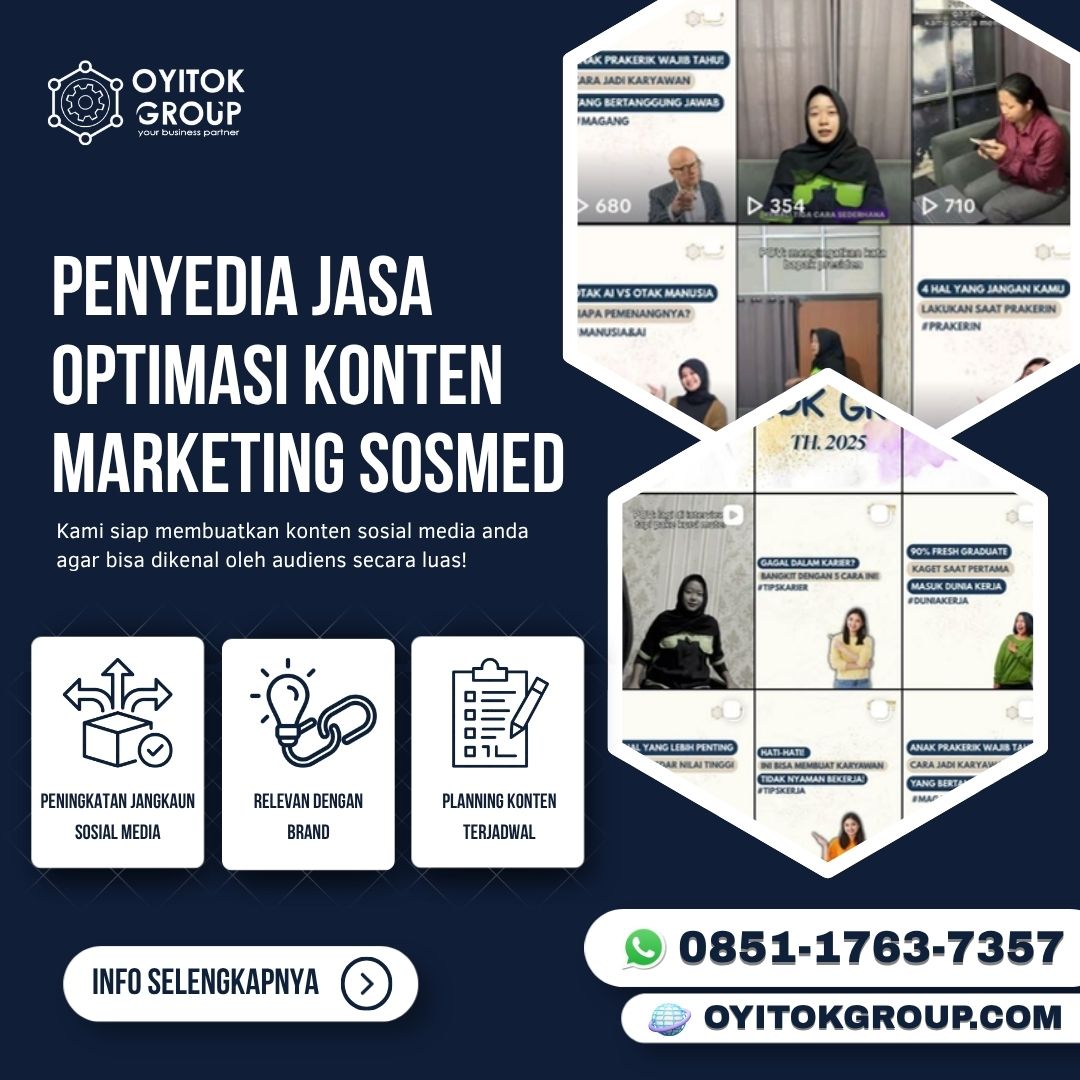 PENYEDIA JASA OPTIMASI KONTEN MARKETING SOSMED — Jasa