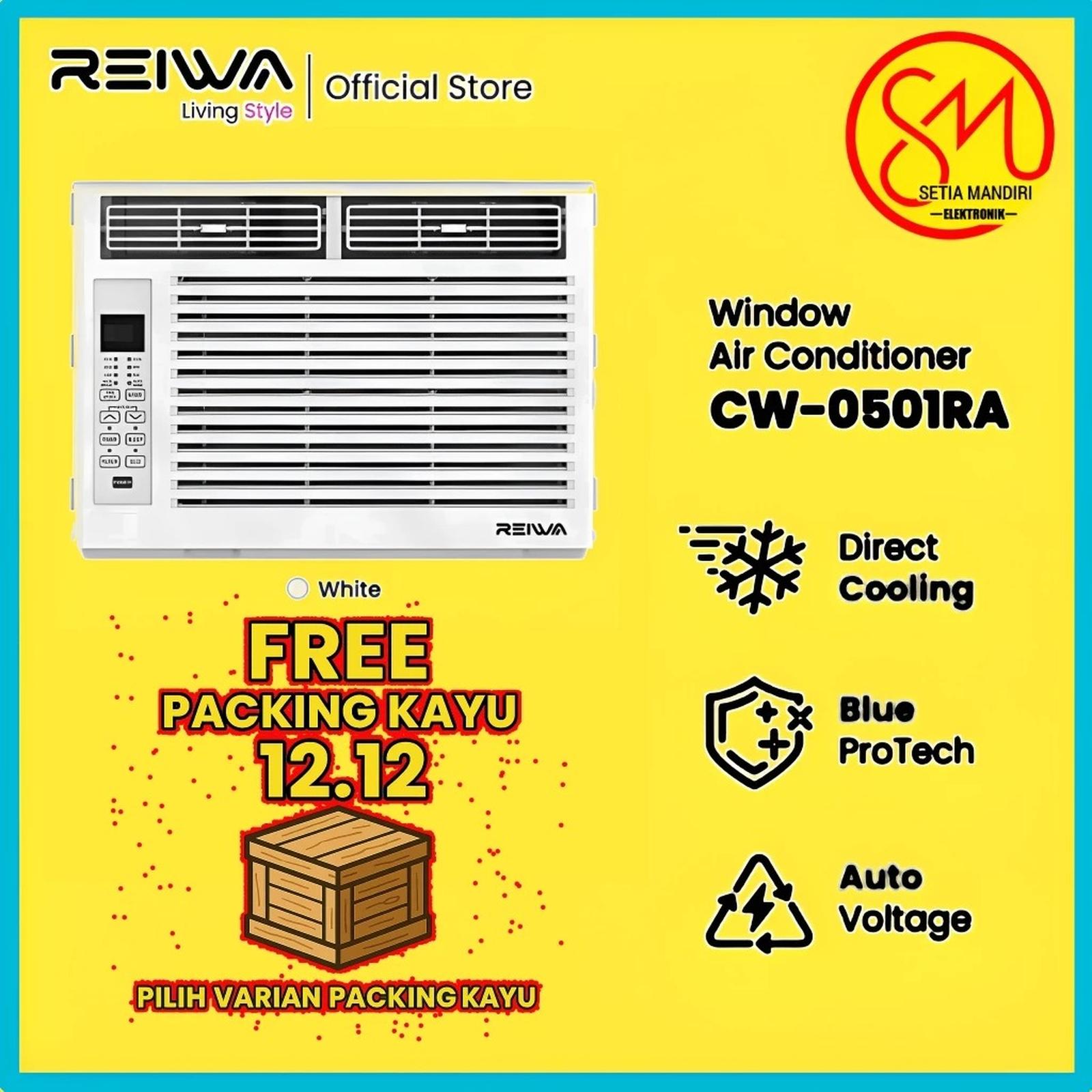 AC Window Reiwa CW-0501RA 1/2 PK 5000 BTU Remote Putih — AC