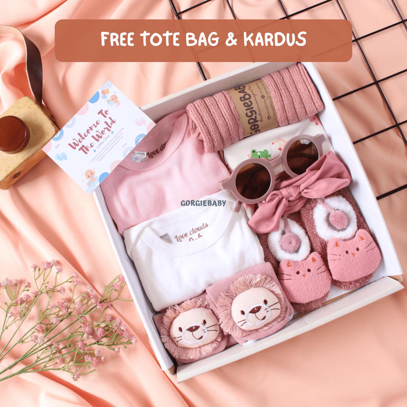 Hampers Set Premium Gorgiebaby Kado Lahiran Bayi Warna Fancy Pink — Perlengkapan Pesta