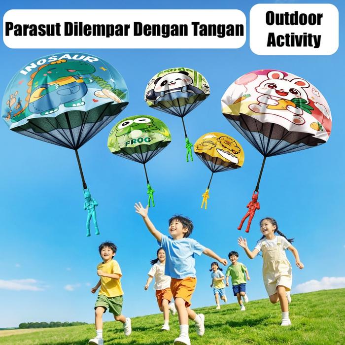 Mainan Parasut Anak Parachute Flying Toys Motif Yellow Duck untuk Aktivitas Luar Ruangan — Mainan & Hobi