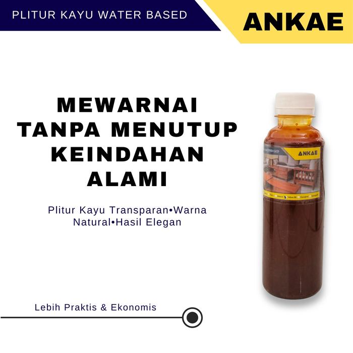 Plitur Kayu Waterbased Siap Pakai 250ml Poles Pewarna Mahoni — Pertukangan