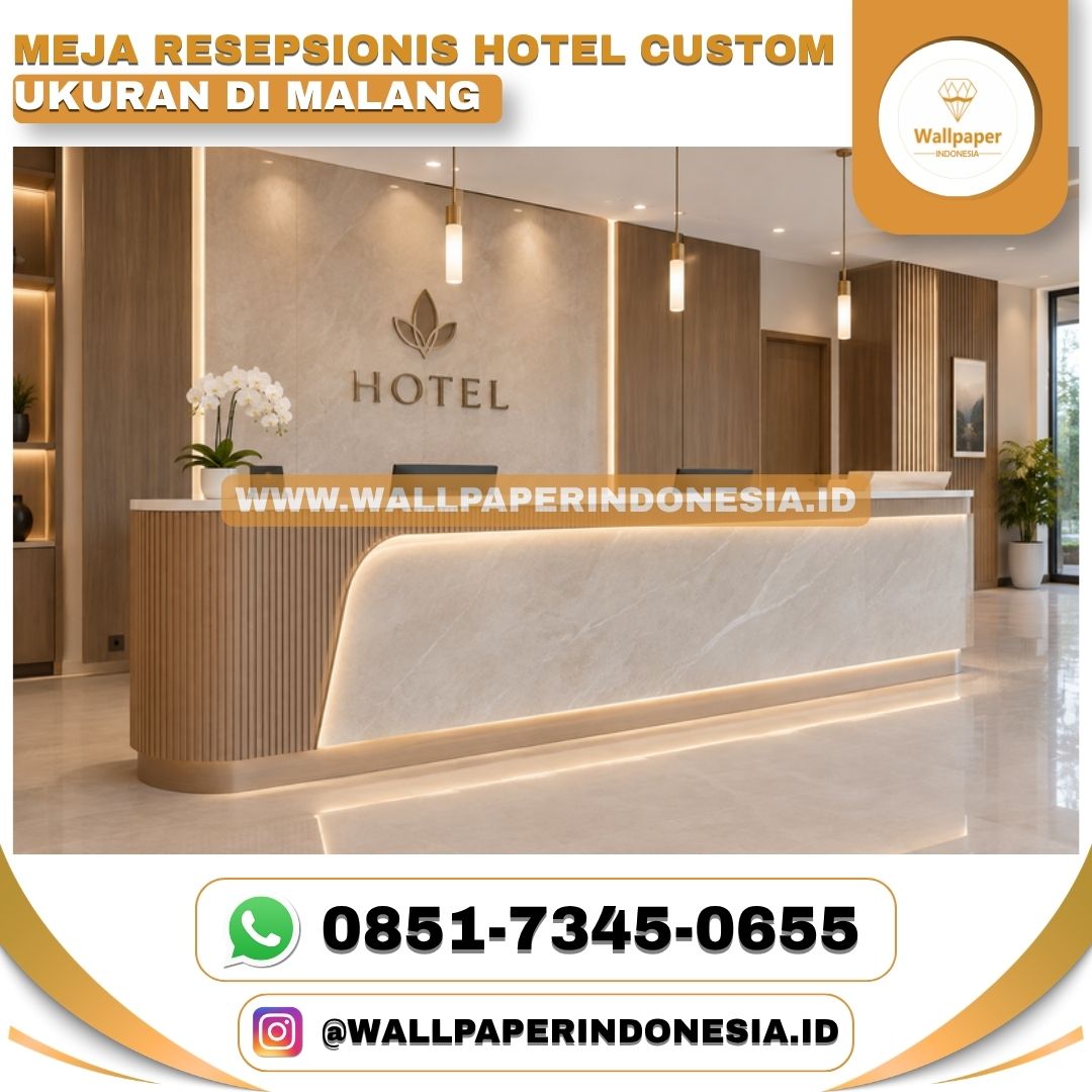 MEJA RESEPSIONIS HOTEL CUSTOM UKURAN DI MALANG — Perabotan