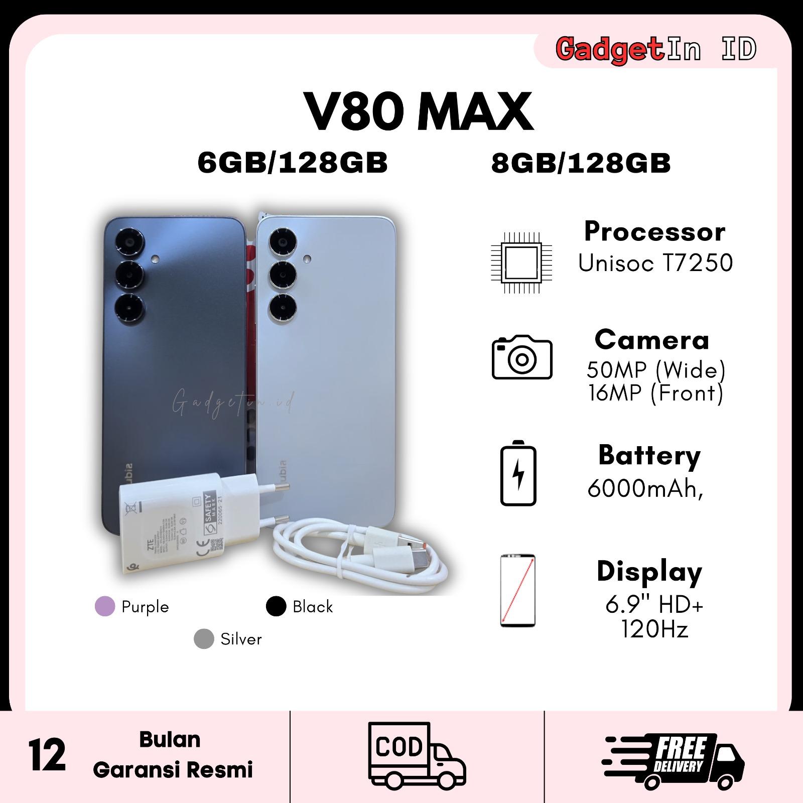 Handphone Nubia V80 Max 8+8GB 128GB Baru Garansi Resmi — Handphone & Tablet