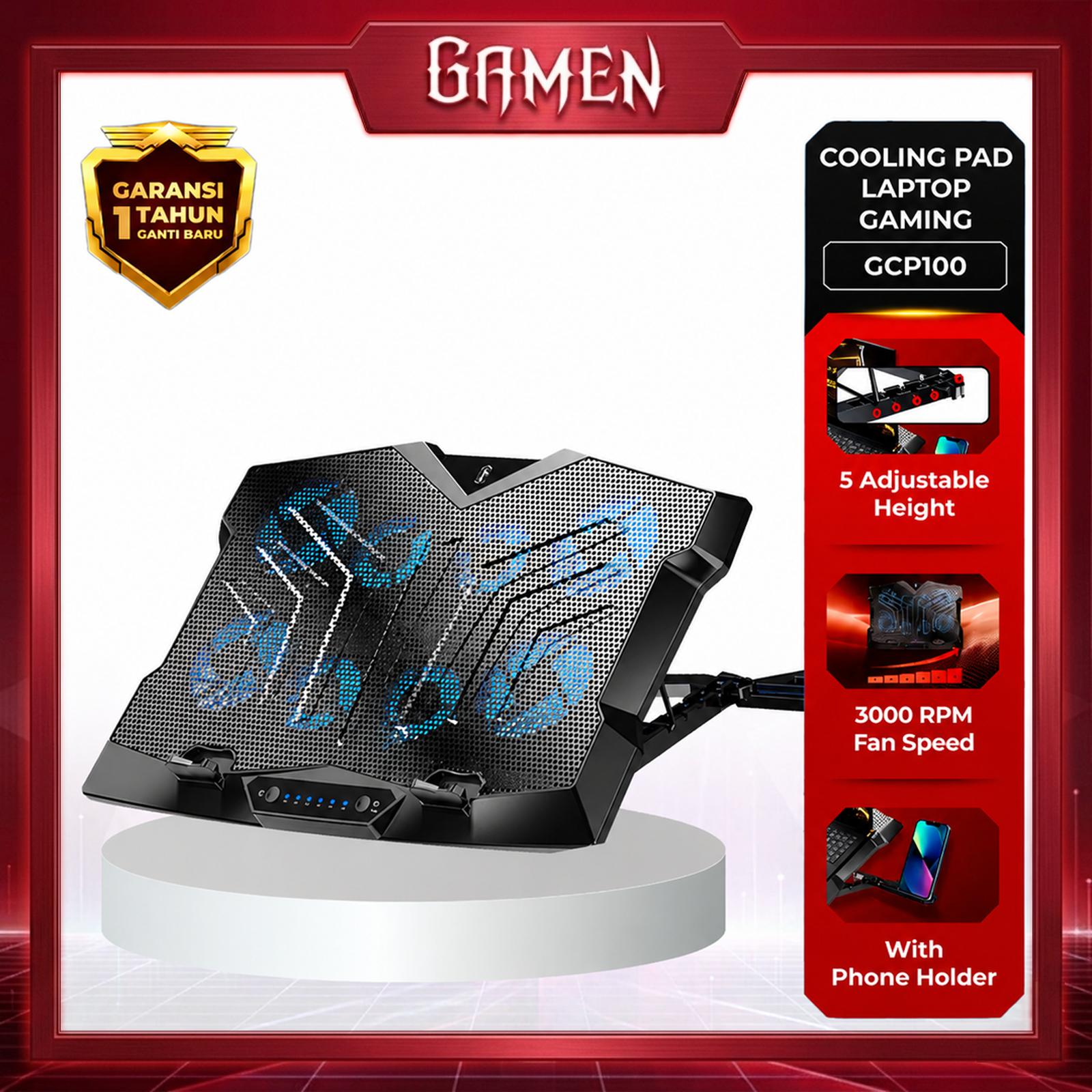 GAMEN GCP100 Cooling Pad Laptop 8 Core Silent Fan Pendingin Original — Komputer & Laptop