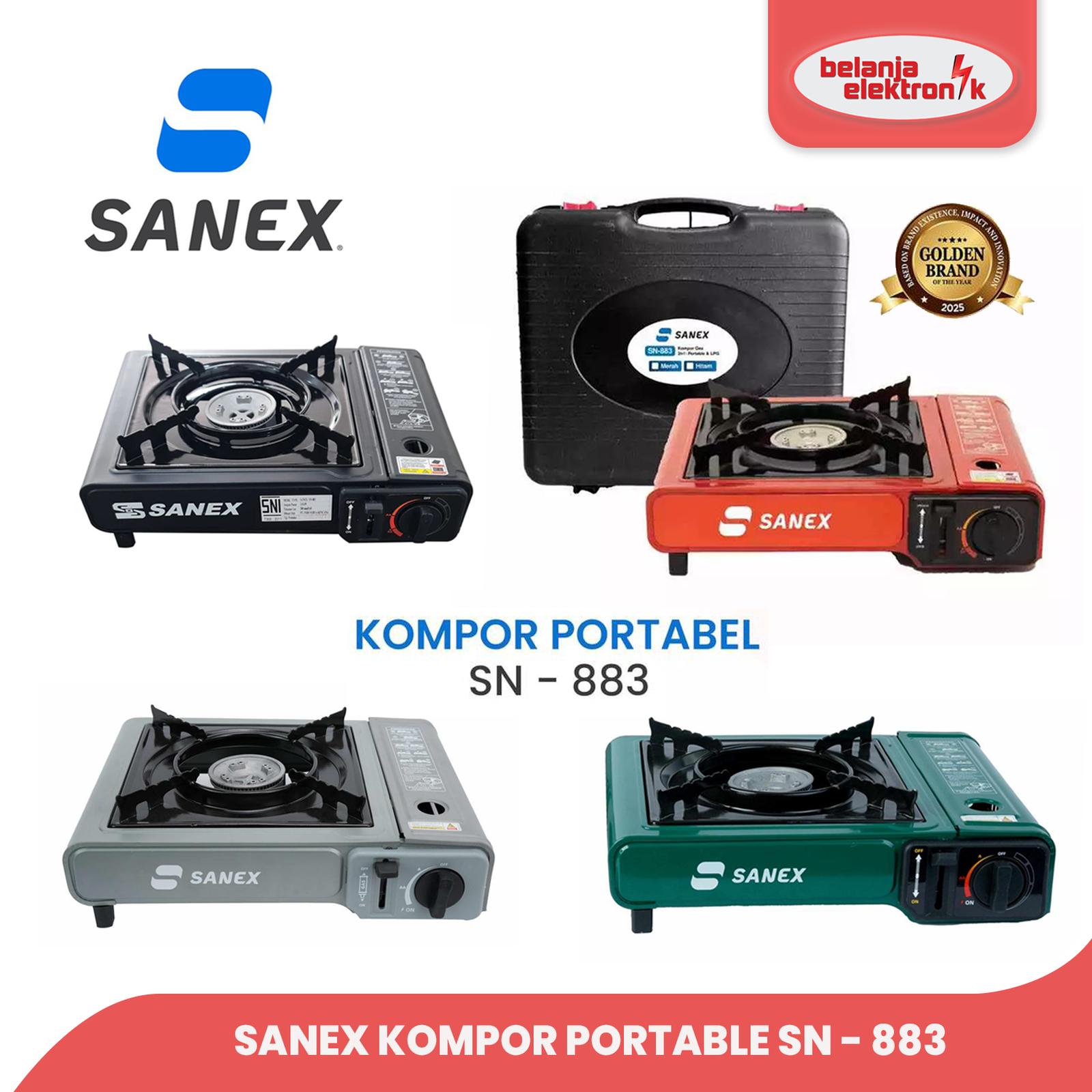 Kompor Gas Portable Camping 1 Tungku Sanex SN-883 Hitam + Koper — Lain-lain