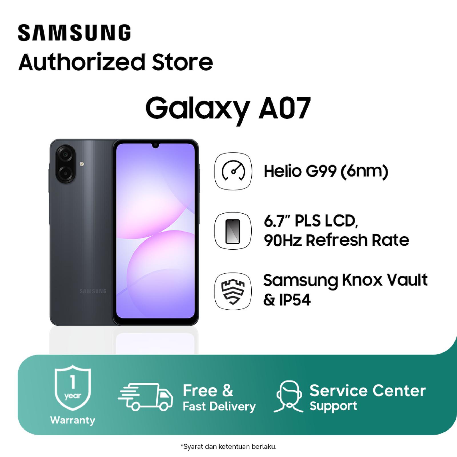Samsung Galaxy A07 LTE 4GB/64GB Black - Handphone Baru Siap Pakai — Handphone & Tablet