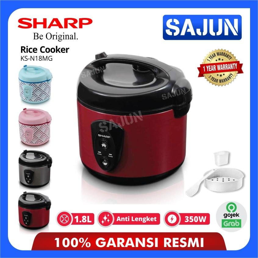 Rice Cooker Sharp KS-N18MG Penanak Nasi 1.8 Liter Fungsi 3in1 - Merah — Elektronik