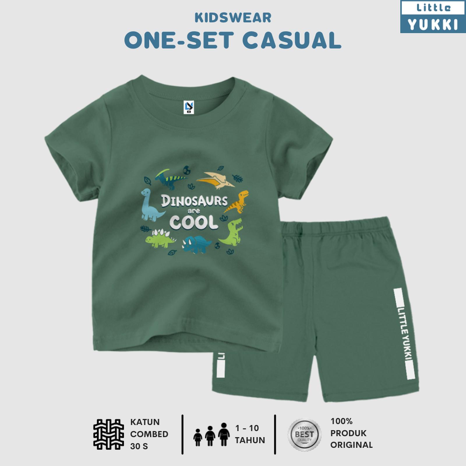 Setelan Kaos Anak Little Yukki BLY046 Cotton Combed 30S Ukuran S — Mode Anak & Bayi