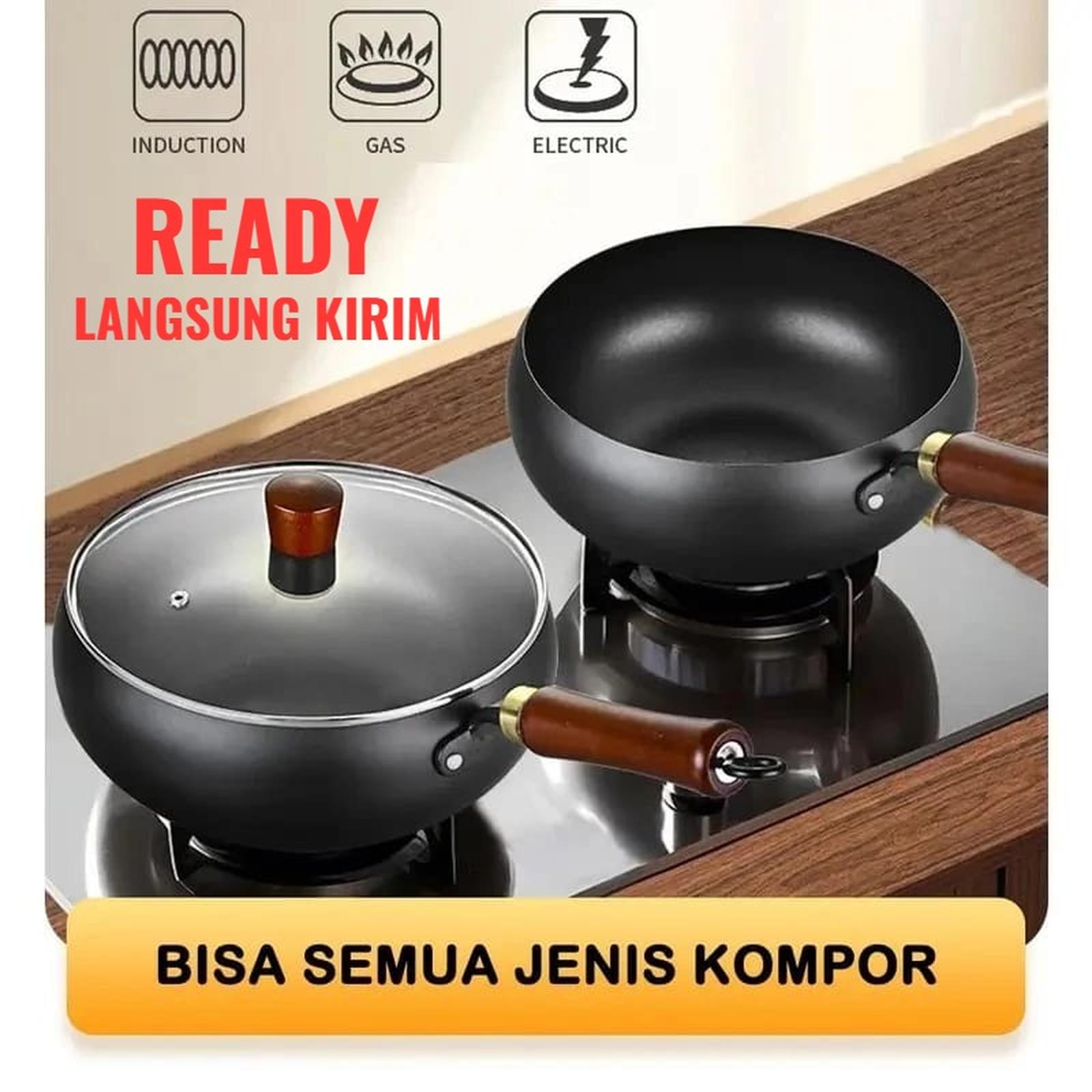 Panci Big Belly Pot 24cm Anti Lengket plus Tutup Bahan Fine Iron — Dapur