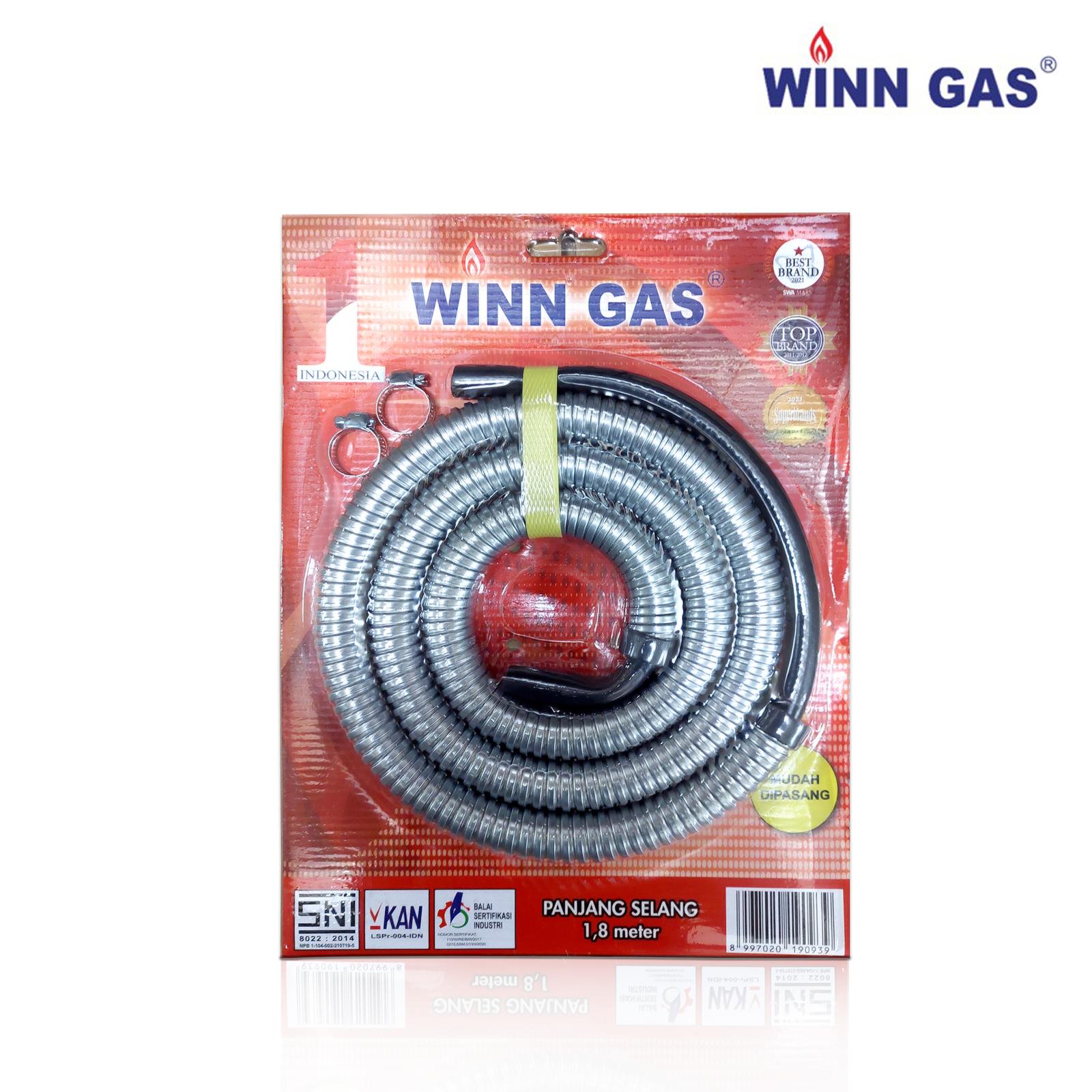 Selang Gas Flexible Winn Gas Polos 1,8 Meter Bersertifikat SNI — Dapur