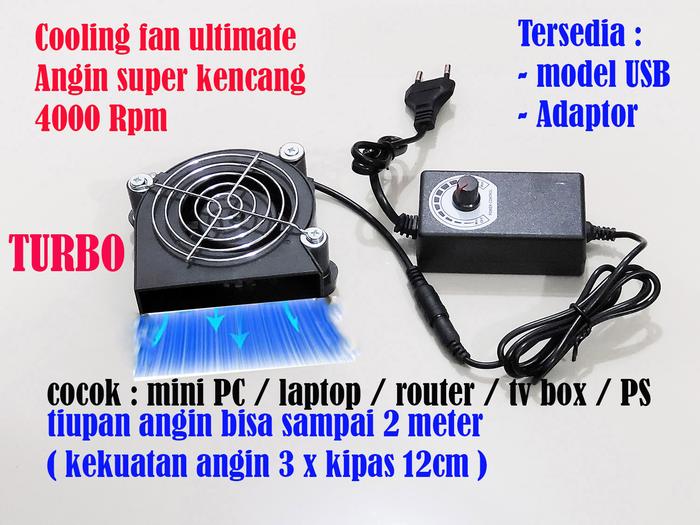 Cooling Fan Turbo Portable untuk Laptop Mini PC PS4 PS5 USB dan Adaptor Dimmer — Komputer & Laptop