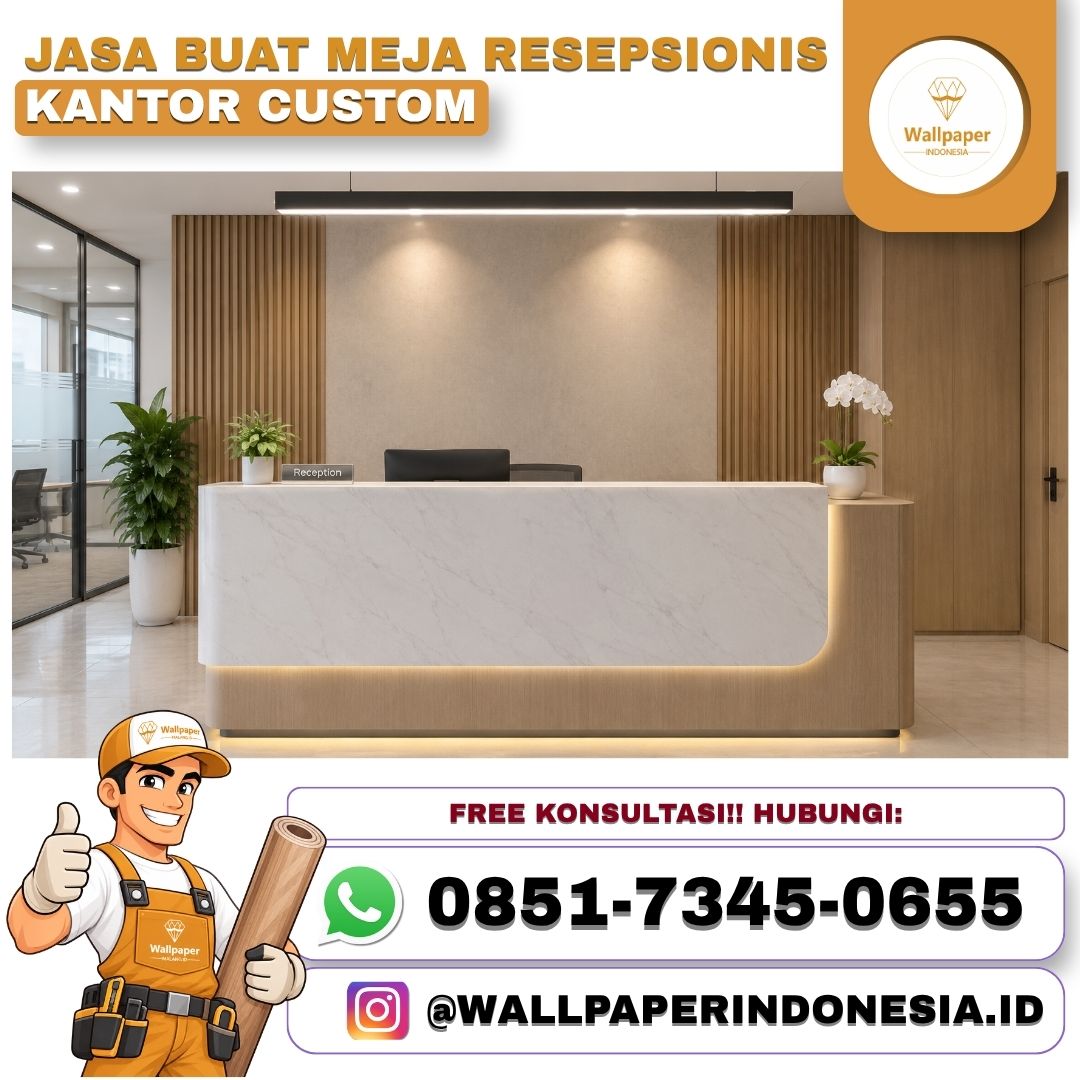 JASA BUAT MEJA RESEPSIONIS KANTOR CUSTOM — Rumah Tangga