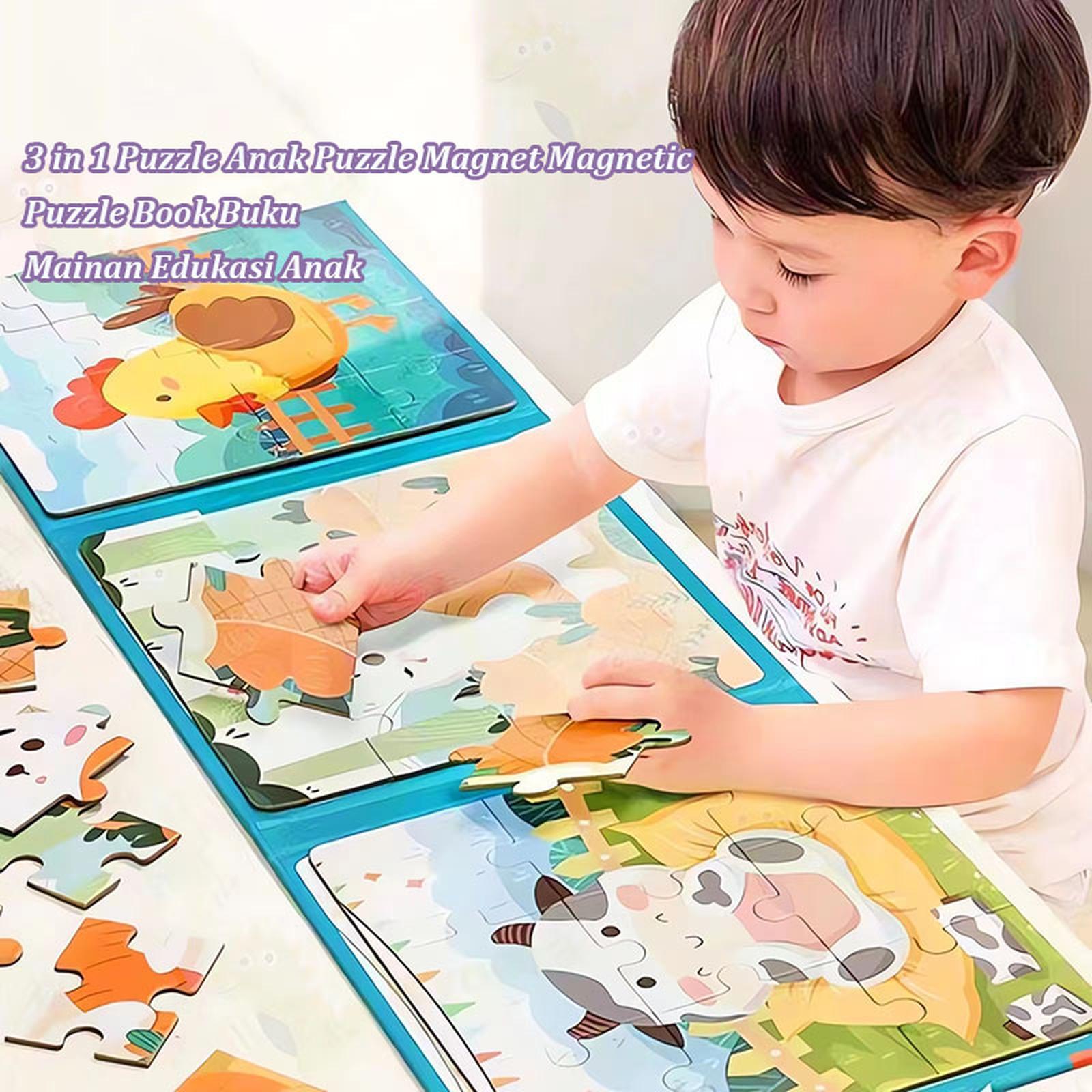 Puzzle Magnet Anak Tema Laut 18x18cm Buku Mainan Edukasi Karton Tebal — Mainan & Hobi