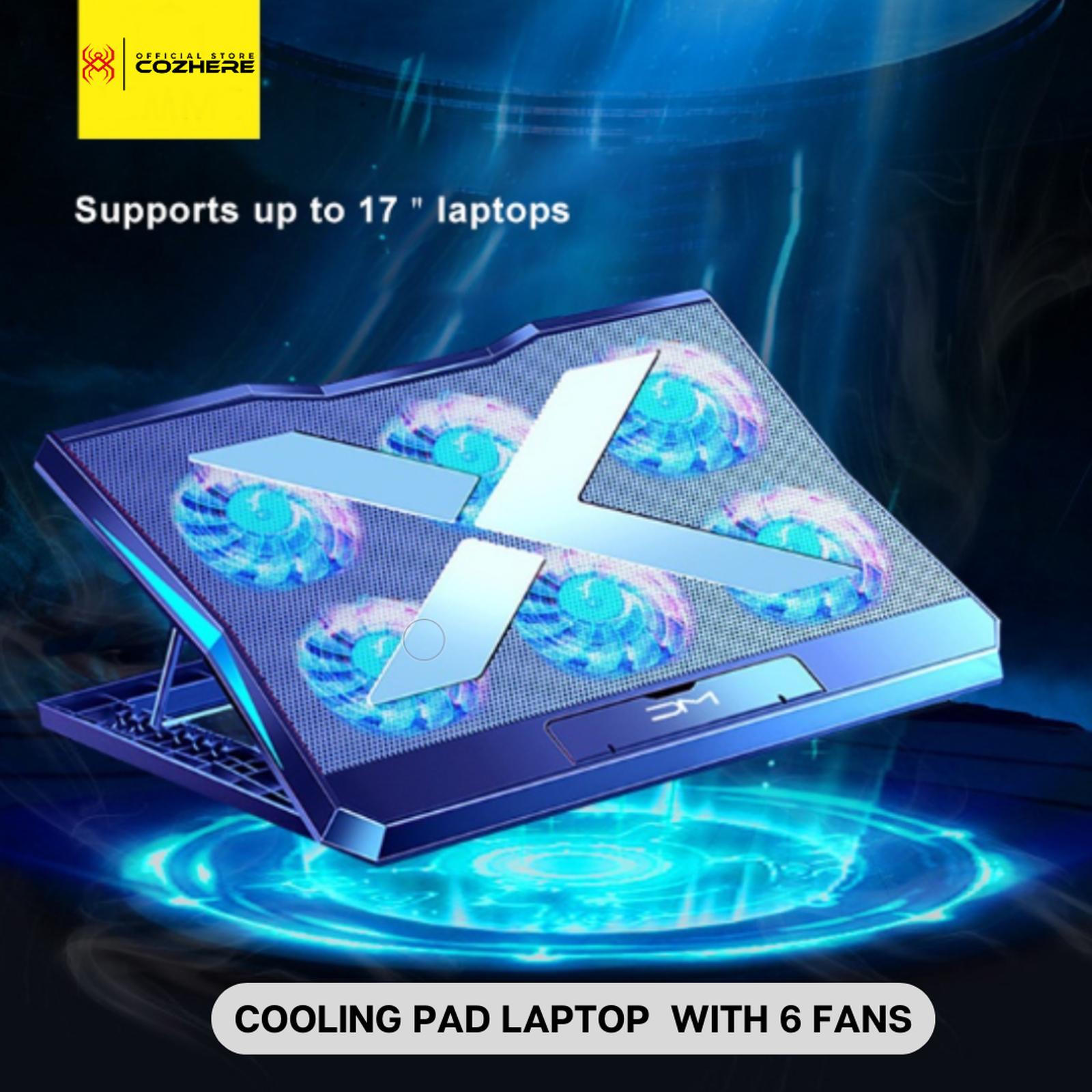Cooling Pad Q3 Kipas Pendingin Laptop dengan 6 Fan untuk Layar 14-17 Inci — Komputer & Laptop