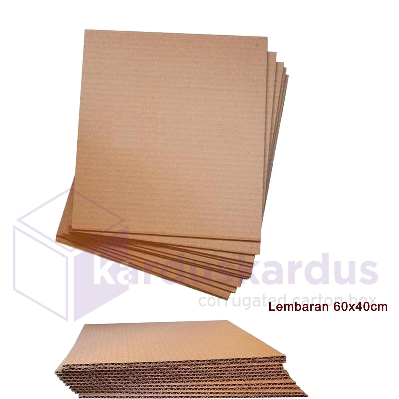 Kardus Karton Lembaran Baru 60x40 cm Single Wall Warna Coklat — Perlengkapan Pesta