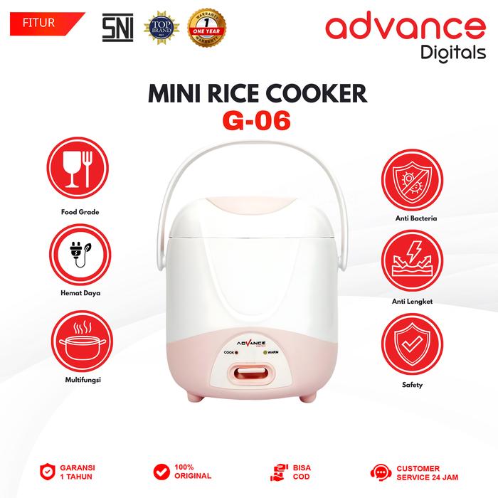 Rice Cooker G-06 Penanak Nasi Multifungsi 0.6 L Garansi Resmi 1 Tahun — Elektronik