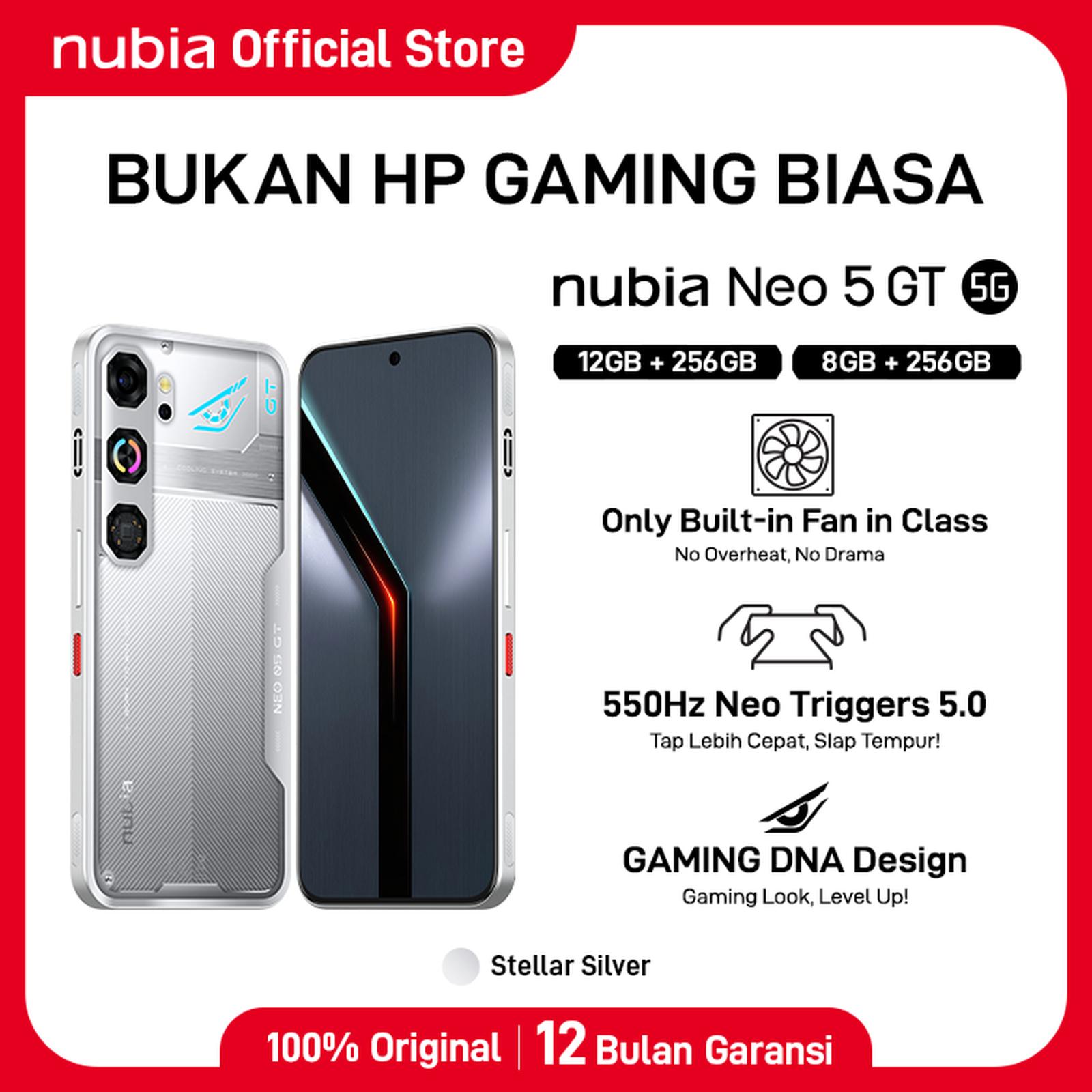 nubia Neo 5 GT 5G Smartphone Gaming 12/256GB Baterai 6210mAh 80W - Gold — Handphone & Tablet