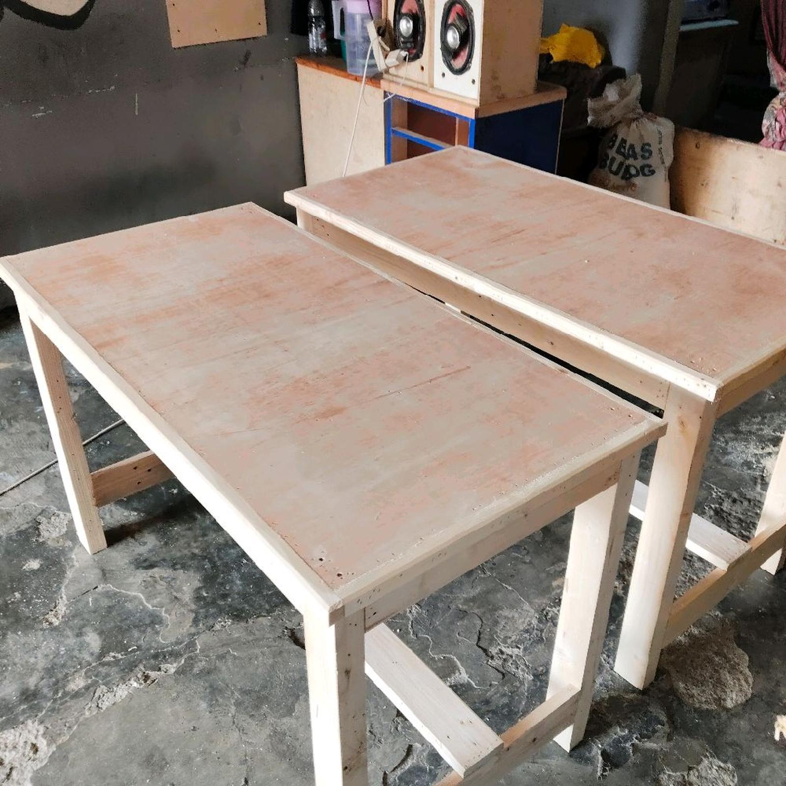 Meja Makan dan Belajar Kayu Nonfinishing Minimalis Ukuran 120x60x75 cm — Perabotan