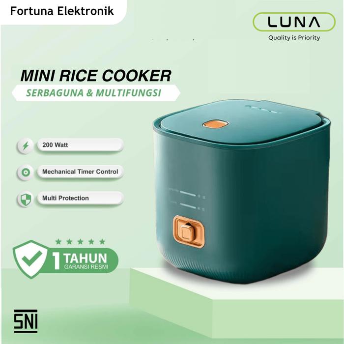 Lunalife Mini Rice Cooker MC 1200 Magic Com 0.8L Low Watt Putih — Elektronik
