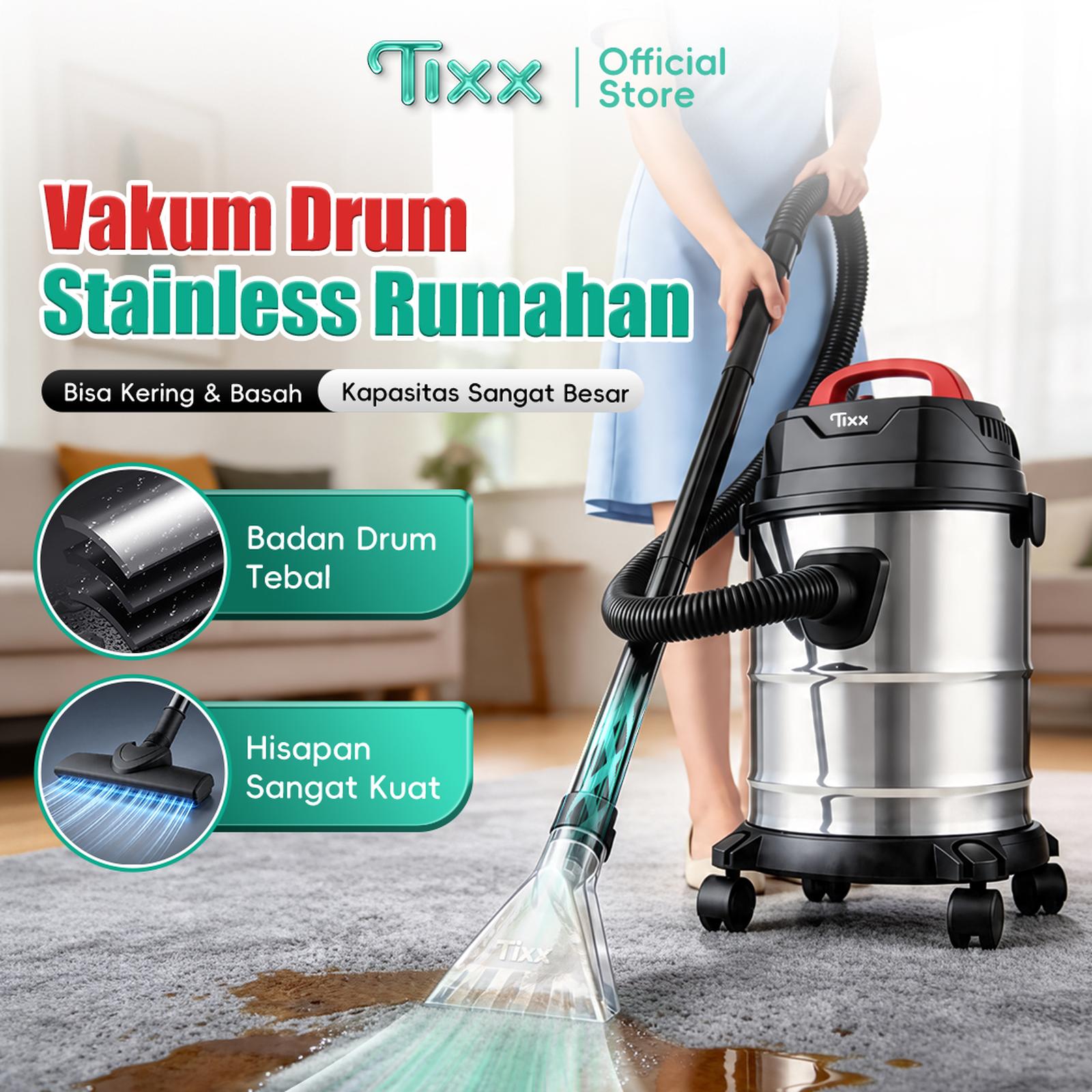 Vacuum Cleaner Tixx 18L 600W 3in1 Vakum Blower Wet Dry Penyedot Debu Stainless — Elektronik