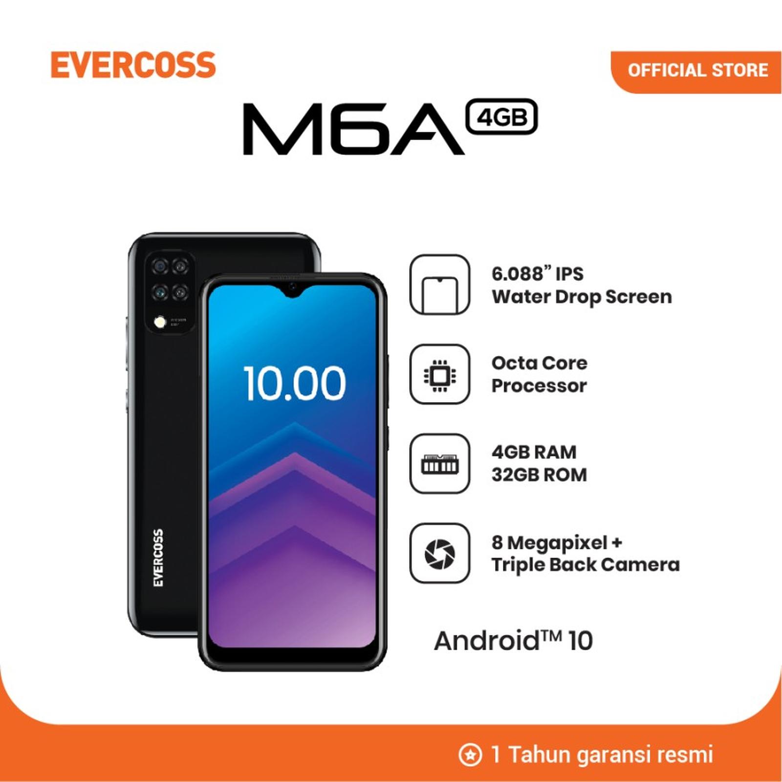 Evercoss M6A HP Android Baru Garansi Resmi, Varian 4/32GB & 3/16GB — Handphone & Tablet