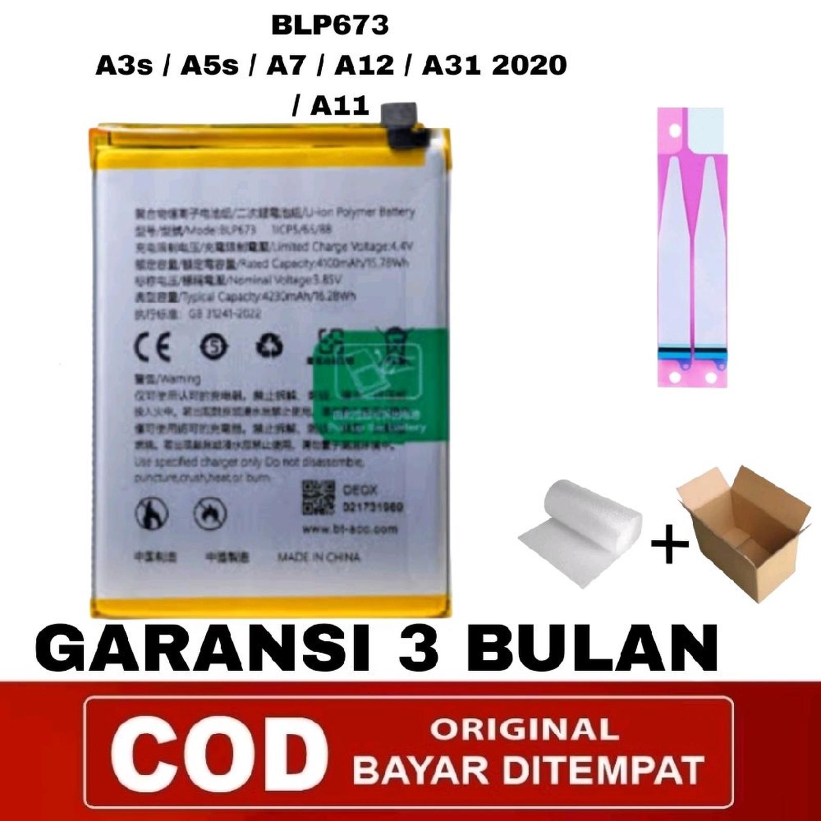 Baterai BLP673 untuk Oppo A3s, A5s, A7, A12, A31 2020, dan A11 — Handphone & Tablet