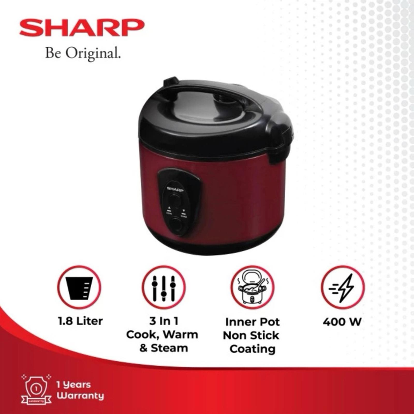 SHARP KS-N18MG-RD Magic Com 3 in 1 Penanak Nasi 1.8 Liter Hemat Daya — Elektronik