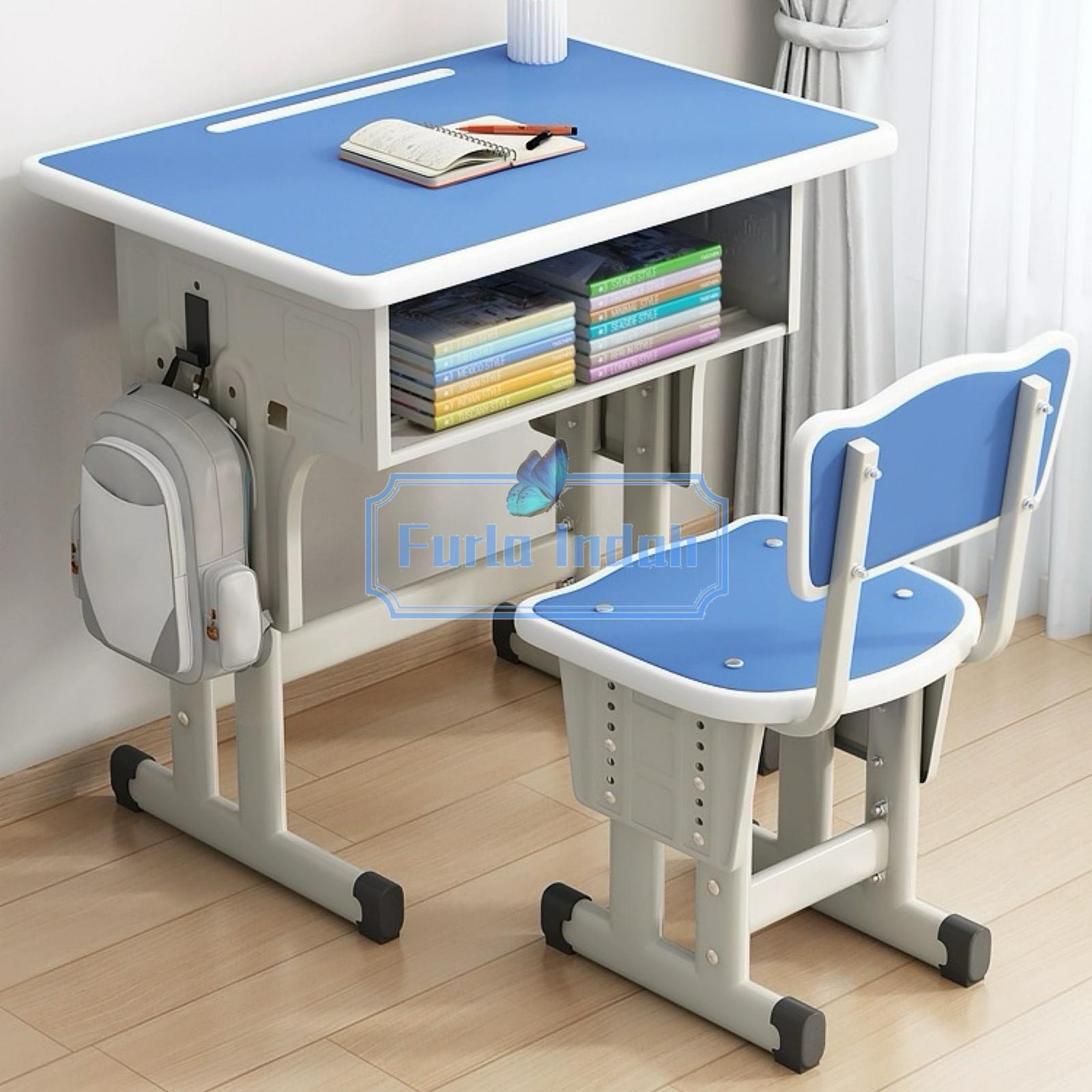 Set Meja Belajar Anak K11 MB-809 Biru - Meja Tulis dan Kursi Siswa — Perabotan