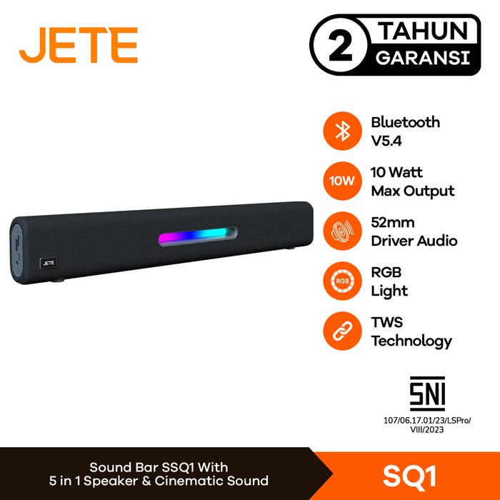 Speaker Bluetooth Soundbar JETE SQ1 10W 6in1 Surround Sound Garansi Resmi 2 Tahun — Elektronik