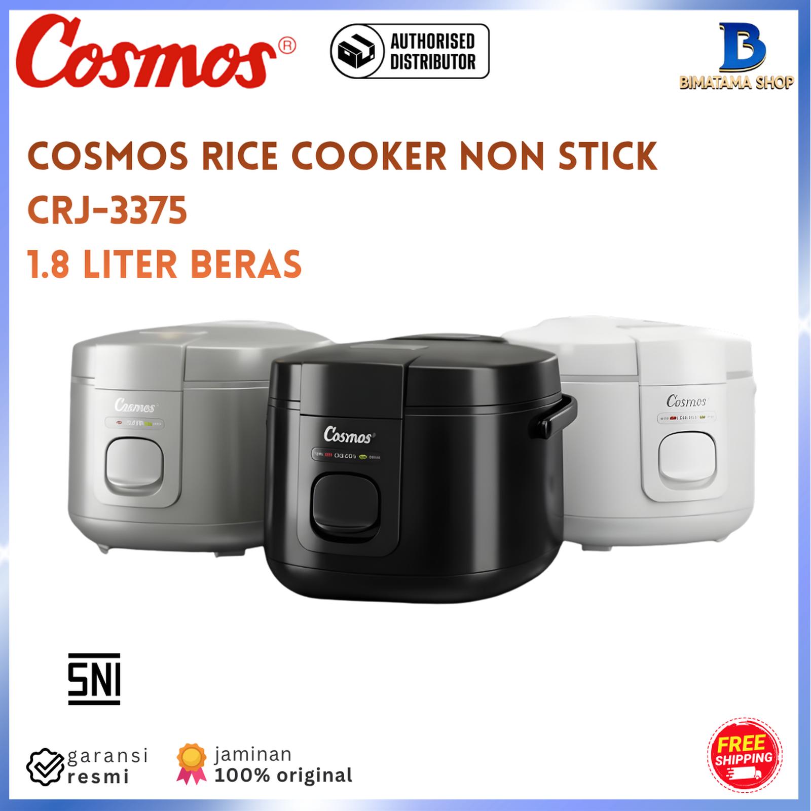 Rice Cooker Cosmos CRJ-3375 1.8 Liter Anti Lengket 400 Watt Hitam — Elektronik