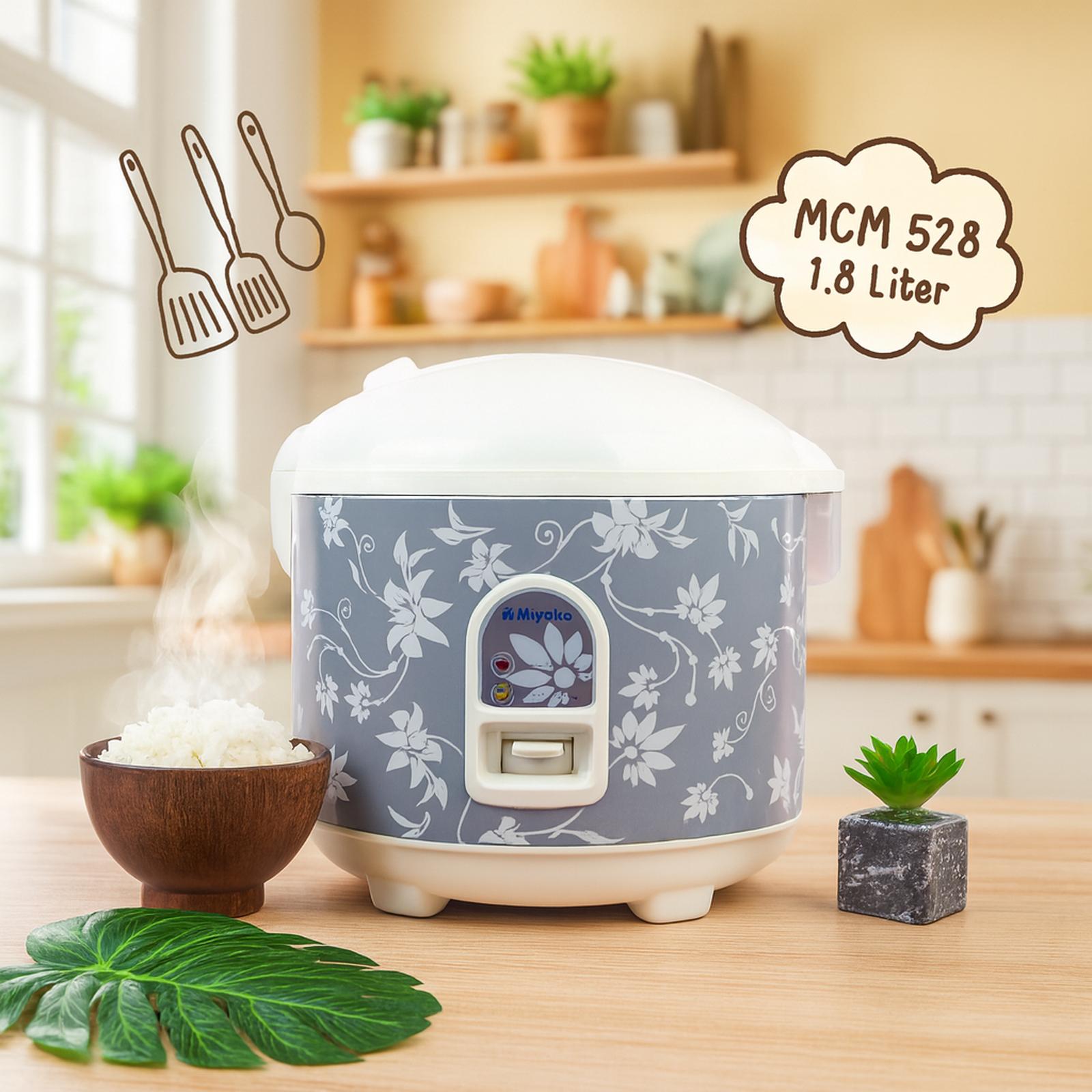 Rice Cooker Miyako MCM 508 SBC 1,8 L 3-in-1 Anti Lengket Hemat Listrik — Rumah Tangga