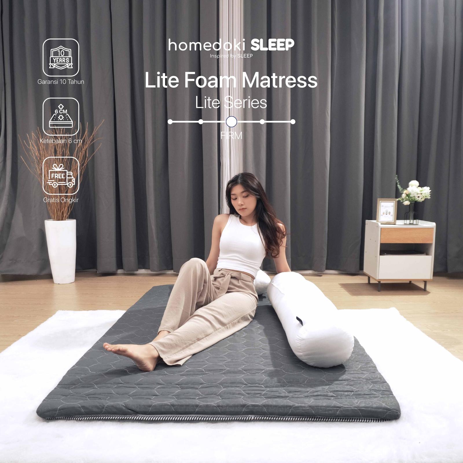 Kasur Busa Homedoki FoamLite 120x200 / 90x200 Warna Abu-abu — Tempat Tidur