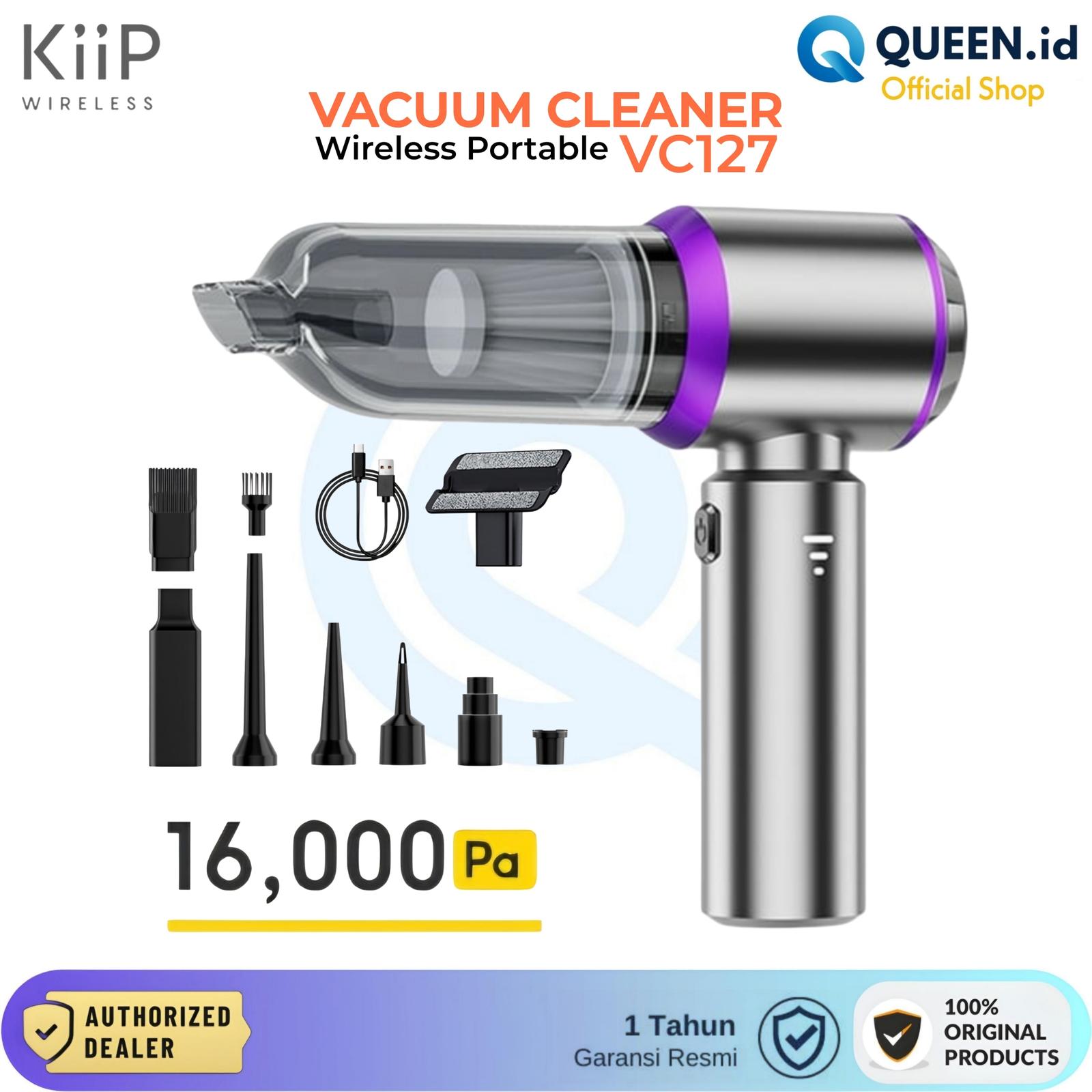 Vacuum Cleaner Genggam KIIP VC127 16000Pa Tanpa Kabel 3in1 — Elektronik