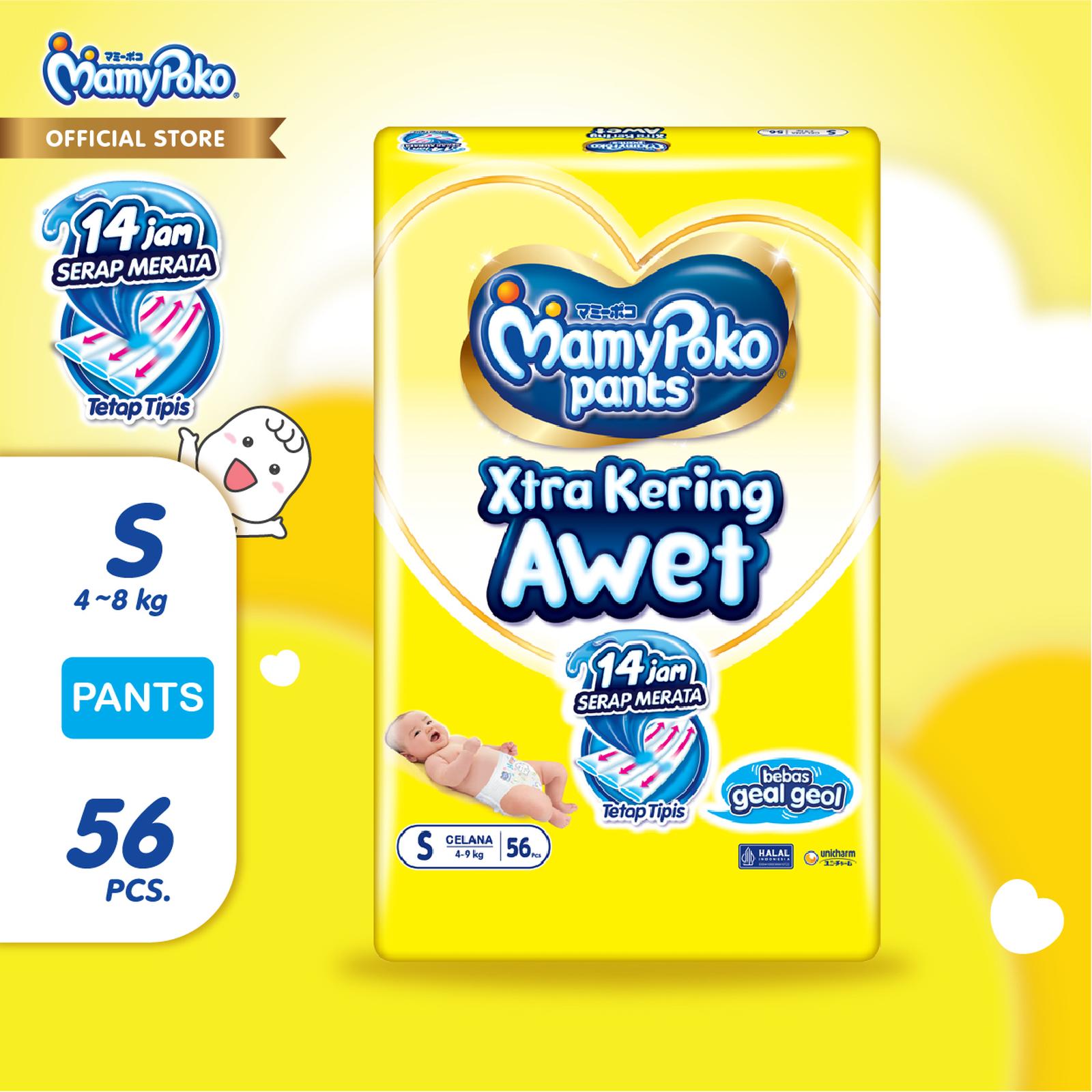 MamyPoko Pants X-tra Kering Ukuran S Isi 56 Popok Celana Bayi — Bayi