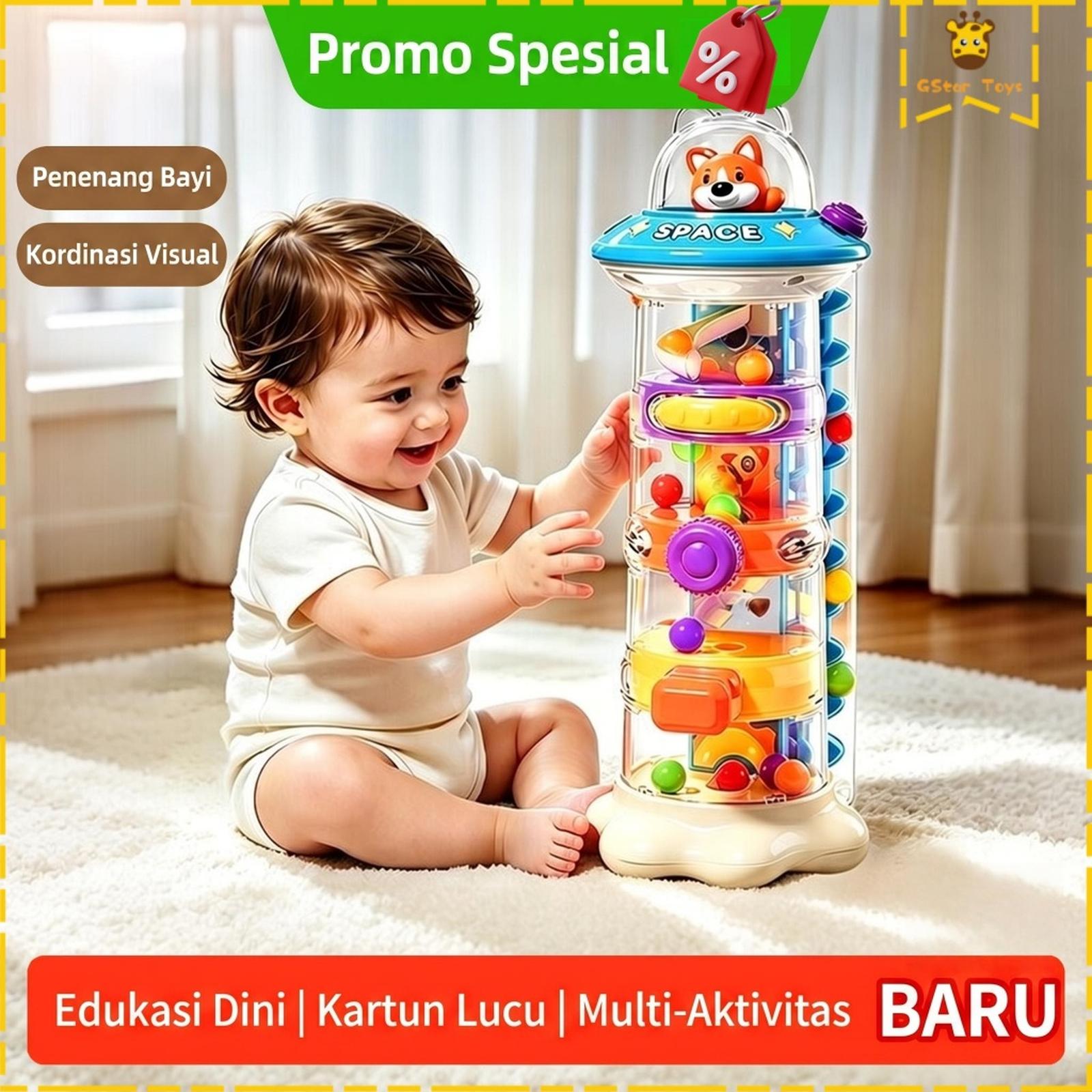 Mainan Edukasi Montessori Gstar Menara Labirin Bola Interaktif untuk Balita 1-3 Tahun — Mainan & Hobi