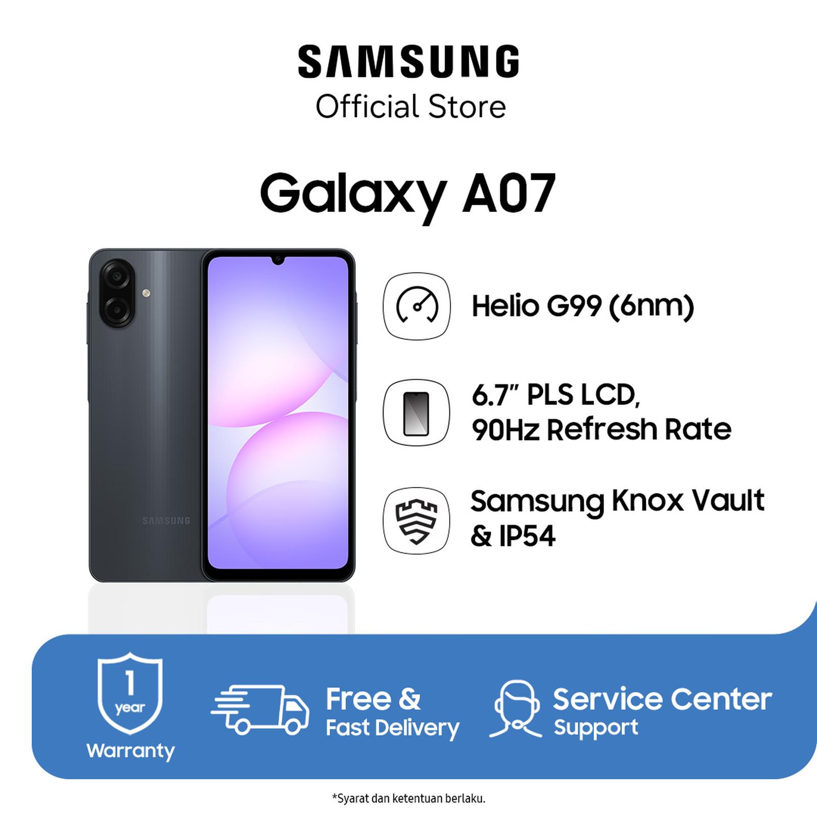 Samsung Galaxy A07 LTE 4GB/64GB Black - Kondisi Baru — Handphone & Tablet